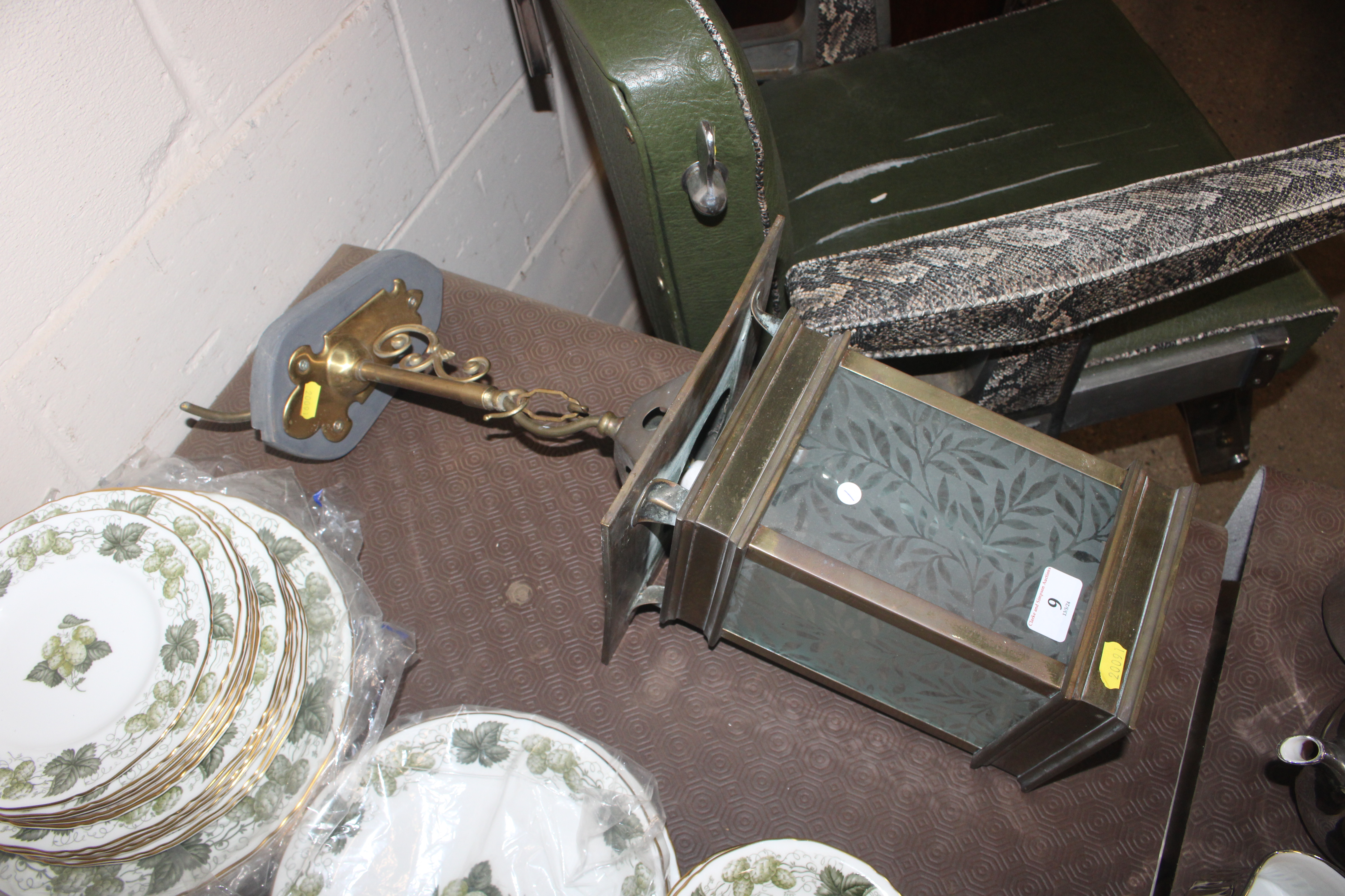 A late Victorian brass and copper four glass lante