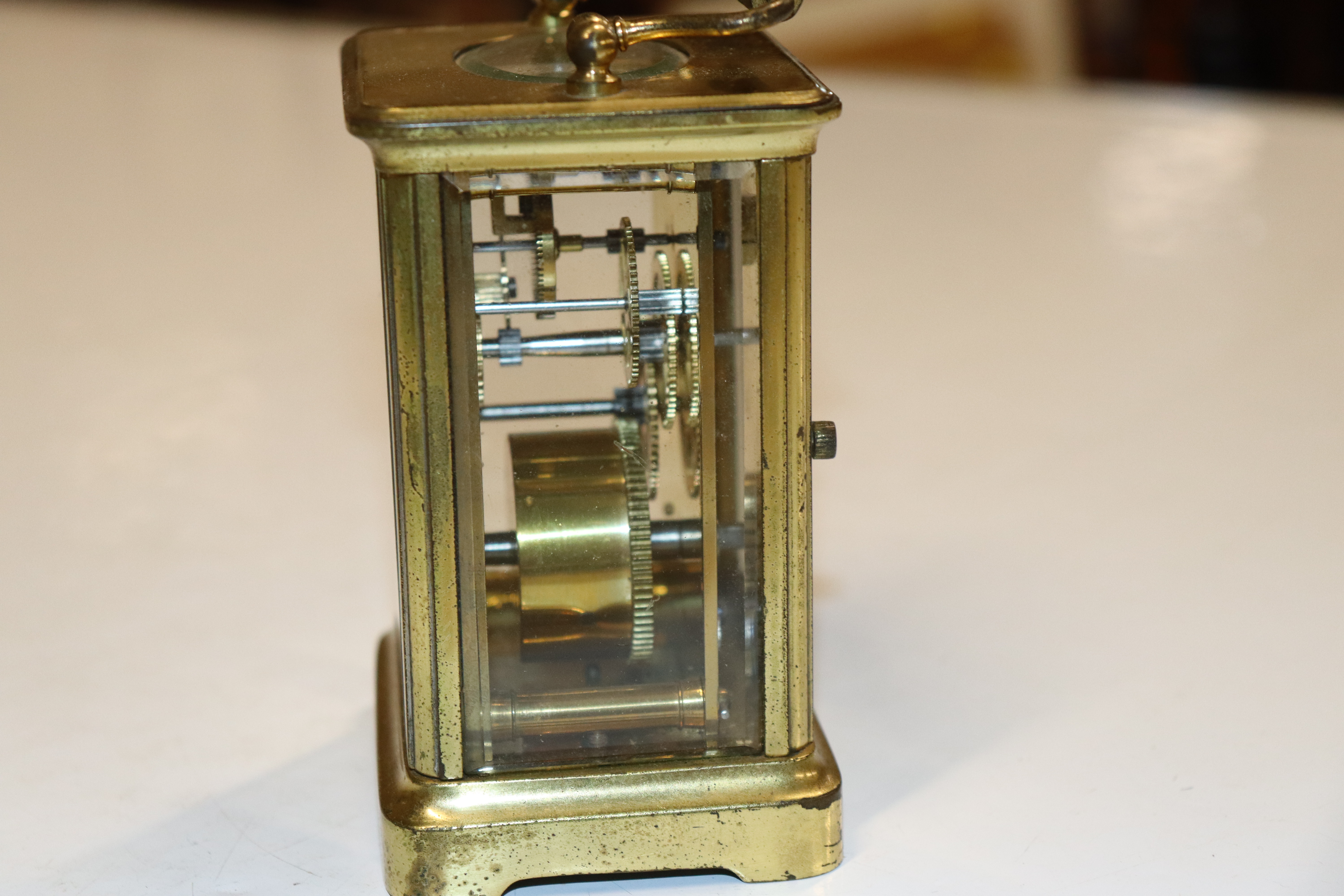 A brass cased carriage clock - Image 5 of 7