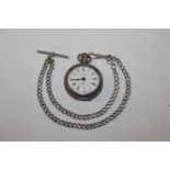 A Waterbury watch Co. silver cased pocket watch an