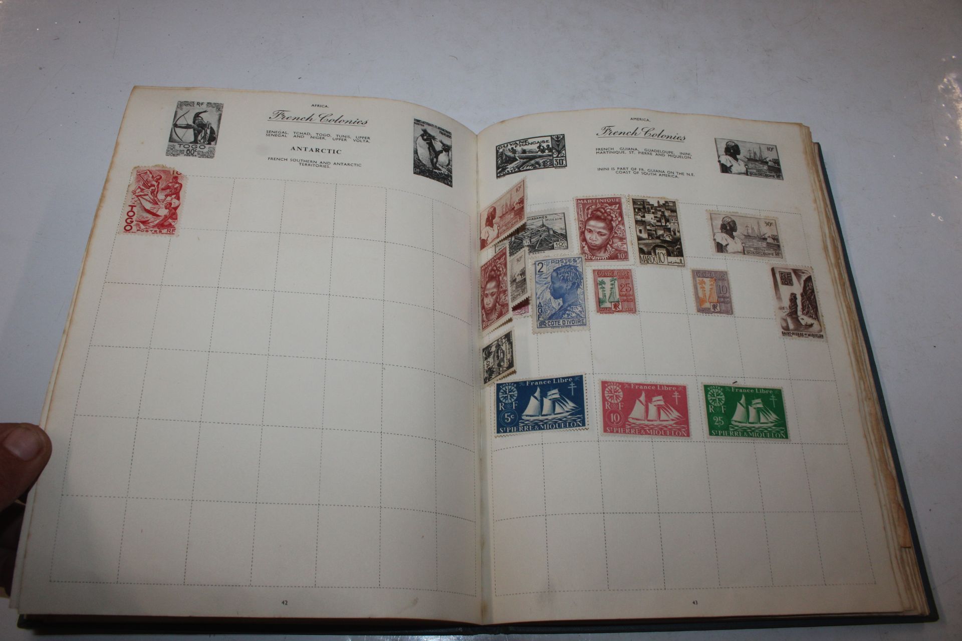 A box containing an album of stamps, various loose - Image 10 of 27