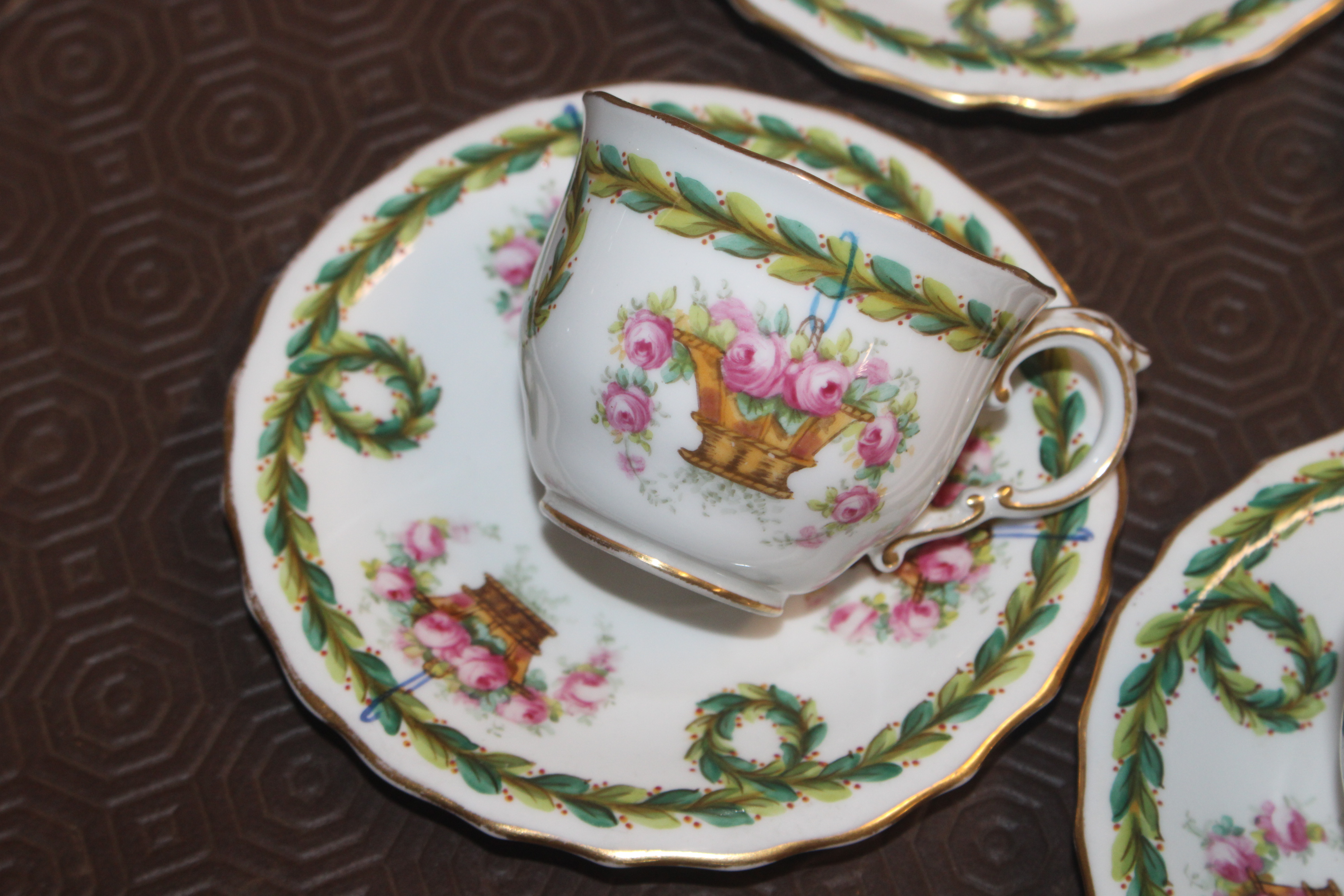 A Copeland floral decorated part tea set retailed - Image 3 of 7