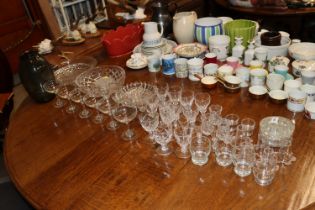 A quantity of various cut and other table glasswar