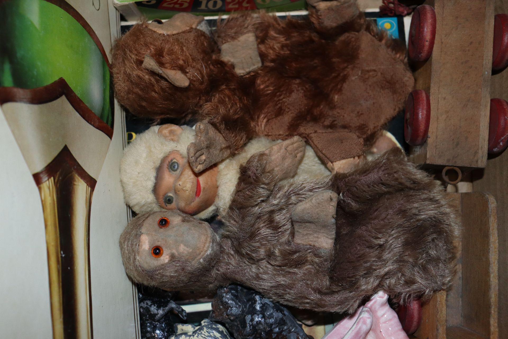 A box containing vintage hand puppets in the form - Image 2 of 8