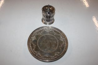 A Birks Sterling silver pierced pedestal dish, approx. 7.5oz (293gms); and a Burkes Sterling