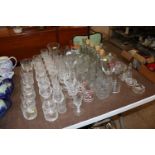 A large quantity of various table glassware