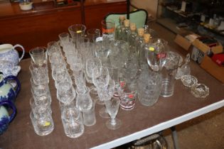 A large quantity of various table glassware