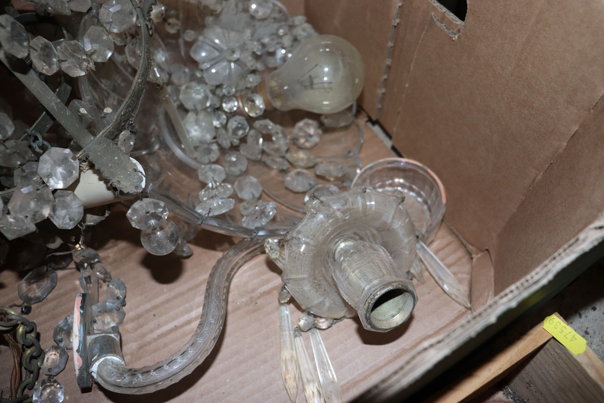 Two boxes of miscellaneous chandelier drops and pa - Image 4 of 4