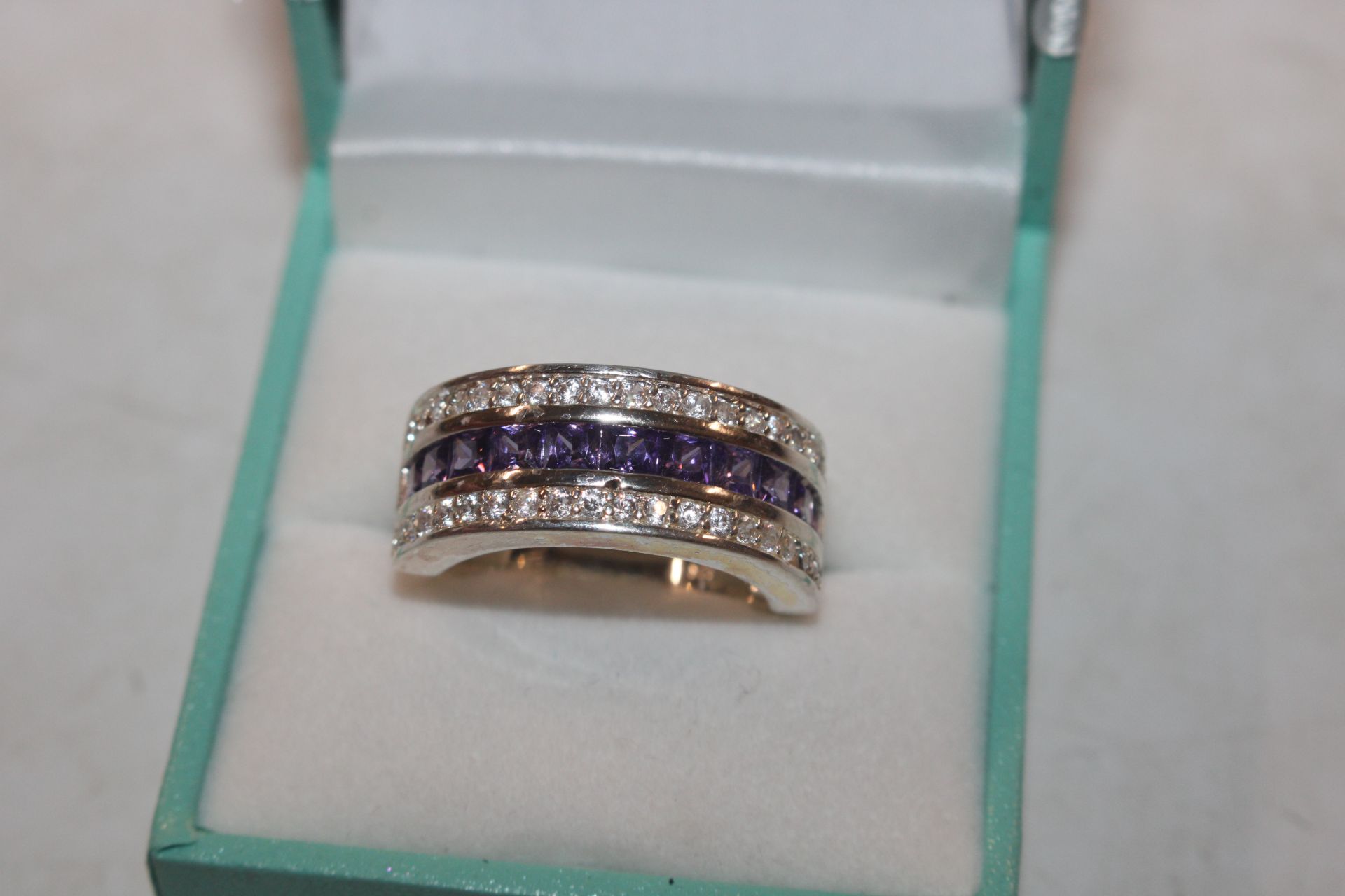 A Sterling silver amethyst and cubic zirconia set - Image 2 of 4