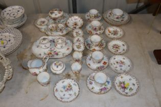 A Dresden floral pattern part tea set; a Dresden i