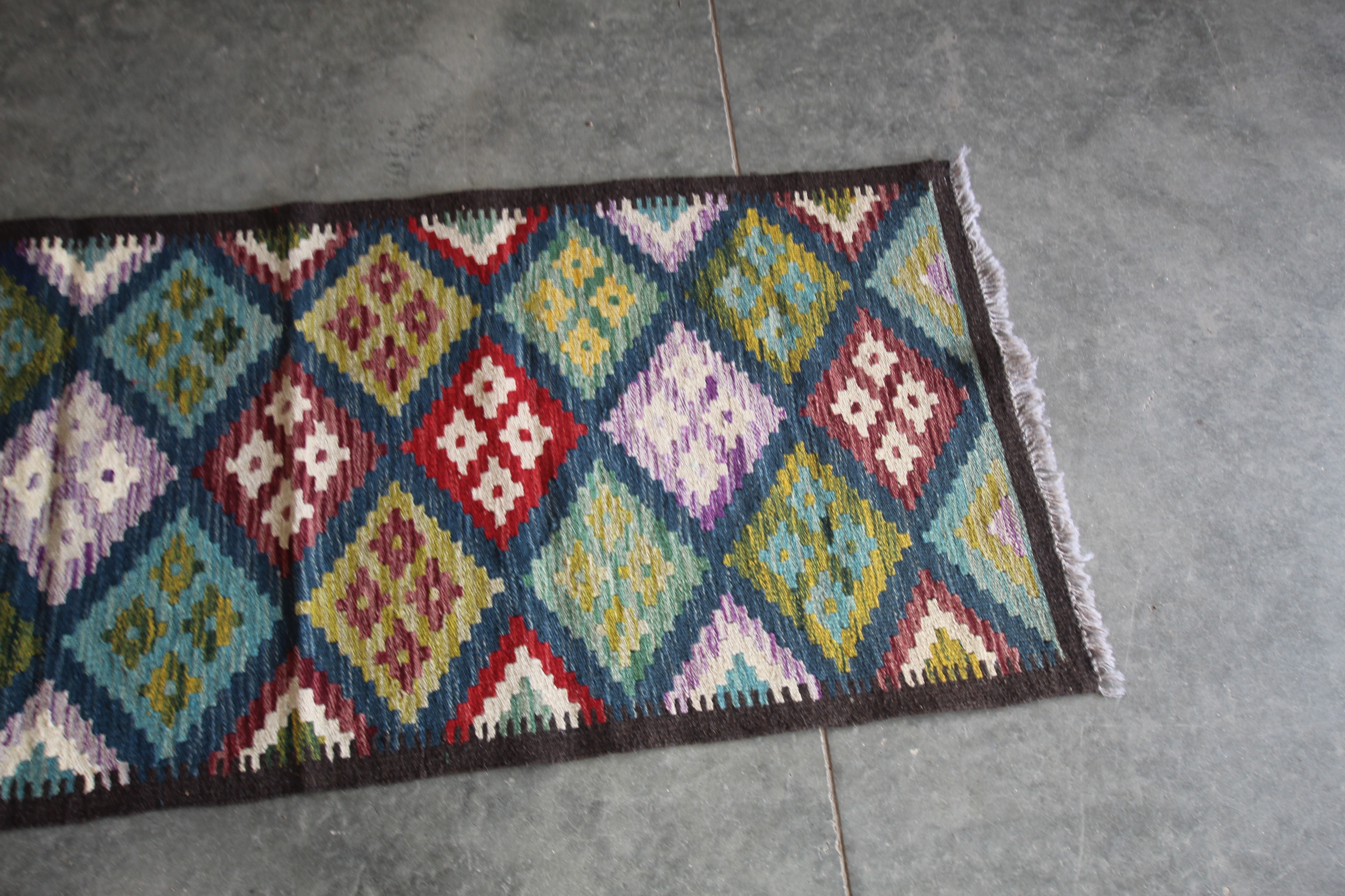 An approx. 6'8" x 2'4" Maimana Kilim runner - Image 2 of 5