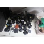 A collection of various camera lenses