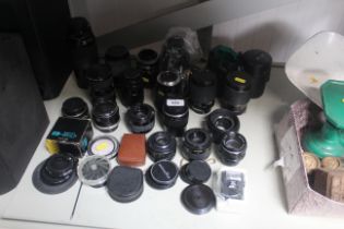 A collection of various camera lenses