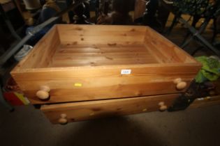 Two pine underbed drawers