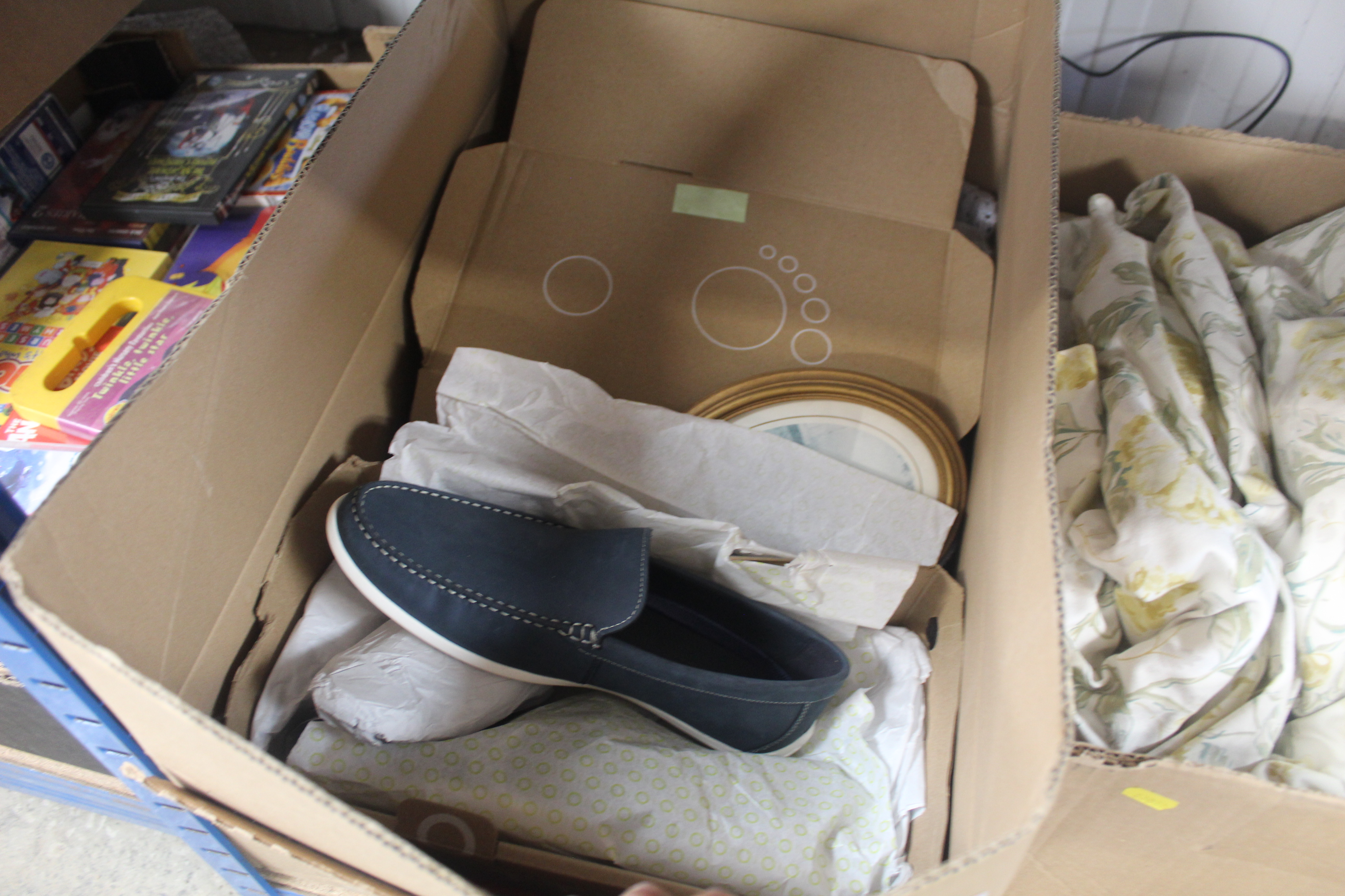 Two boxes containing curtains; bags; shoes etc. - Image 2 of 2