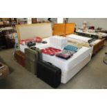 A double divan bed with head board and mattress