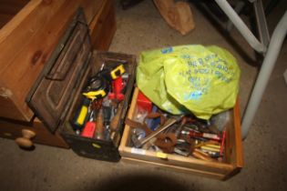Two boxes containing a quantity of various tools i