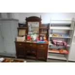 A late Victorian mahogany mirror back sideboard