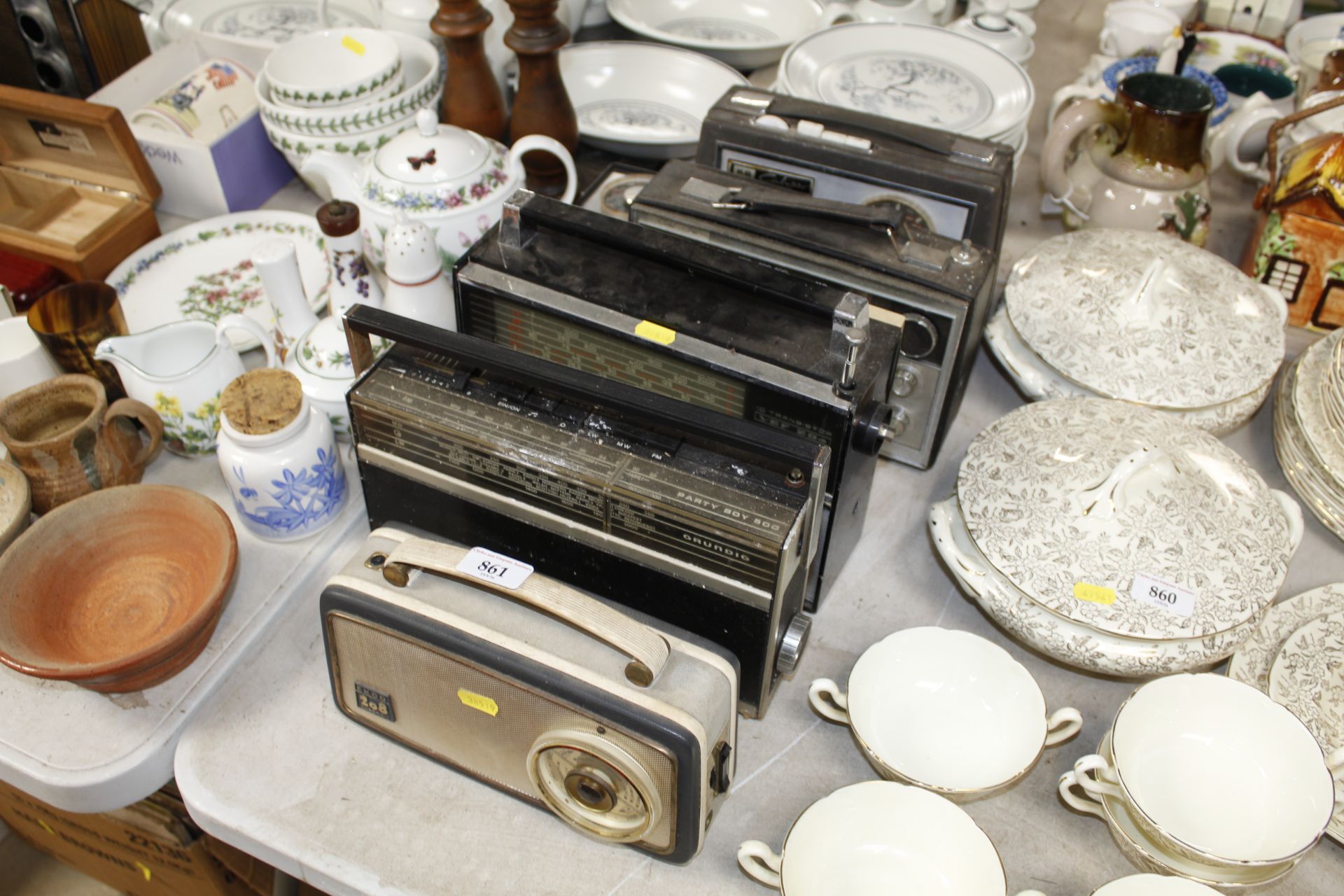 A collection of vintage radios