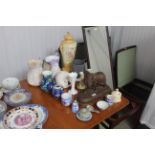 A collection of decorative china to include vases,