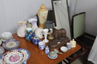 A collection of decorative china to include vases,