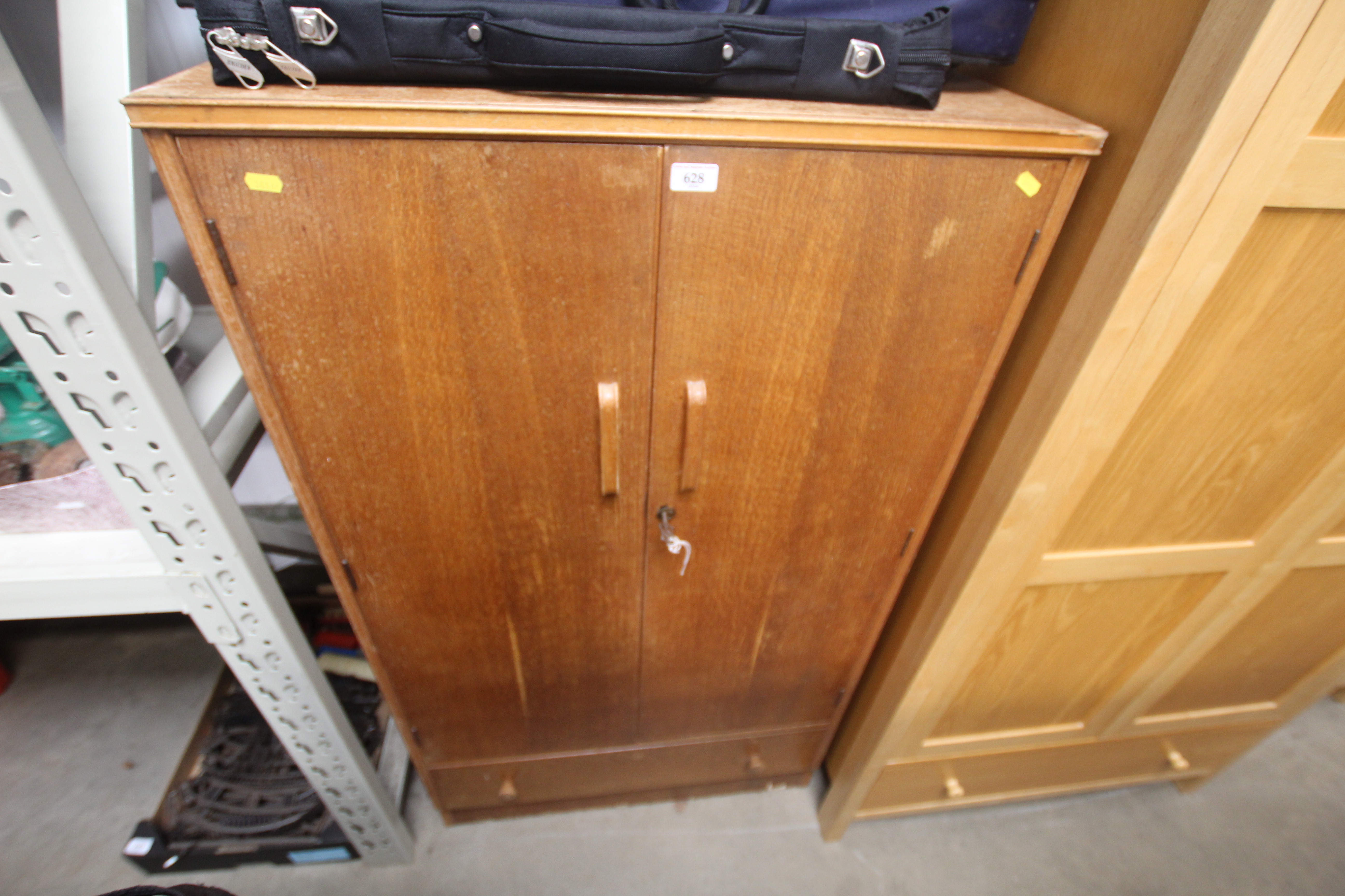 A light oak veneer wardrobe fitted single drawer b