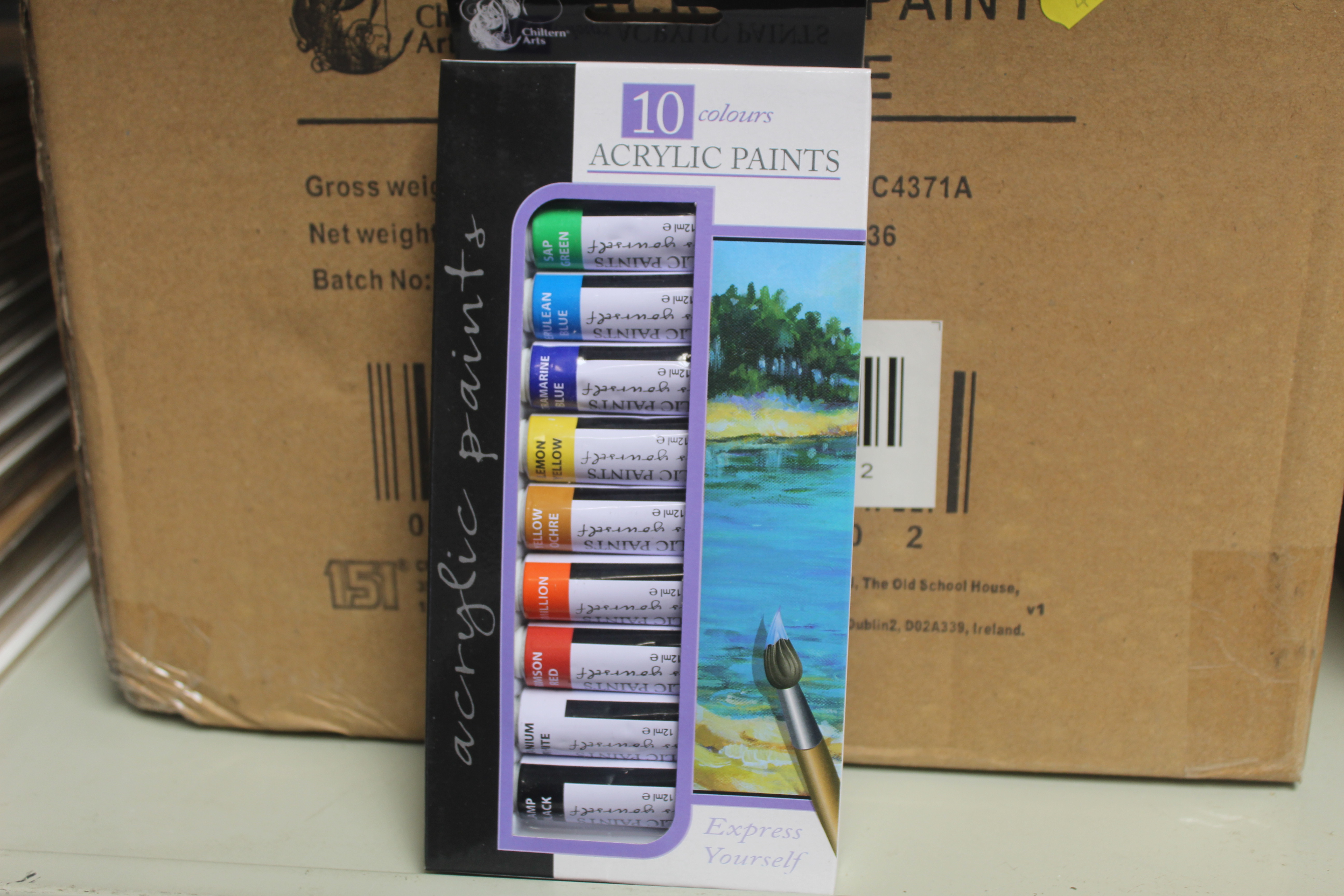 Two boxes containing a quantity of acrylic paints - Image 2 of 2