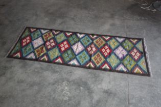 An approx. 6'8" x 2'4" Maimana Kilim runner