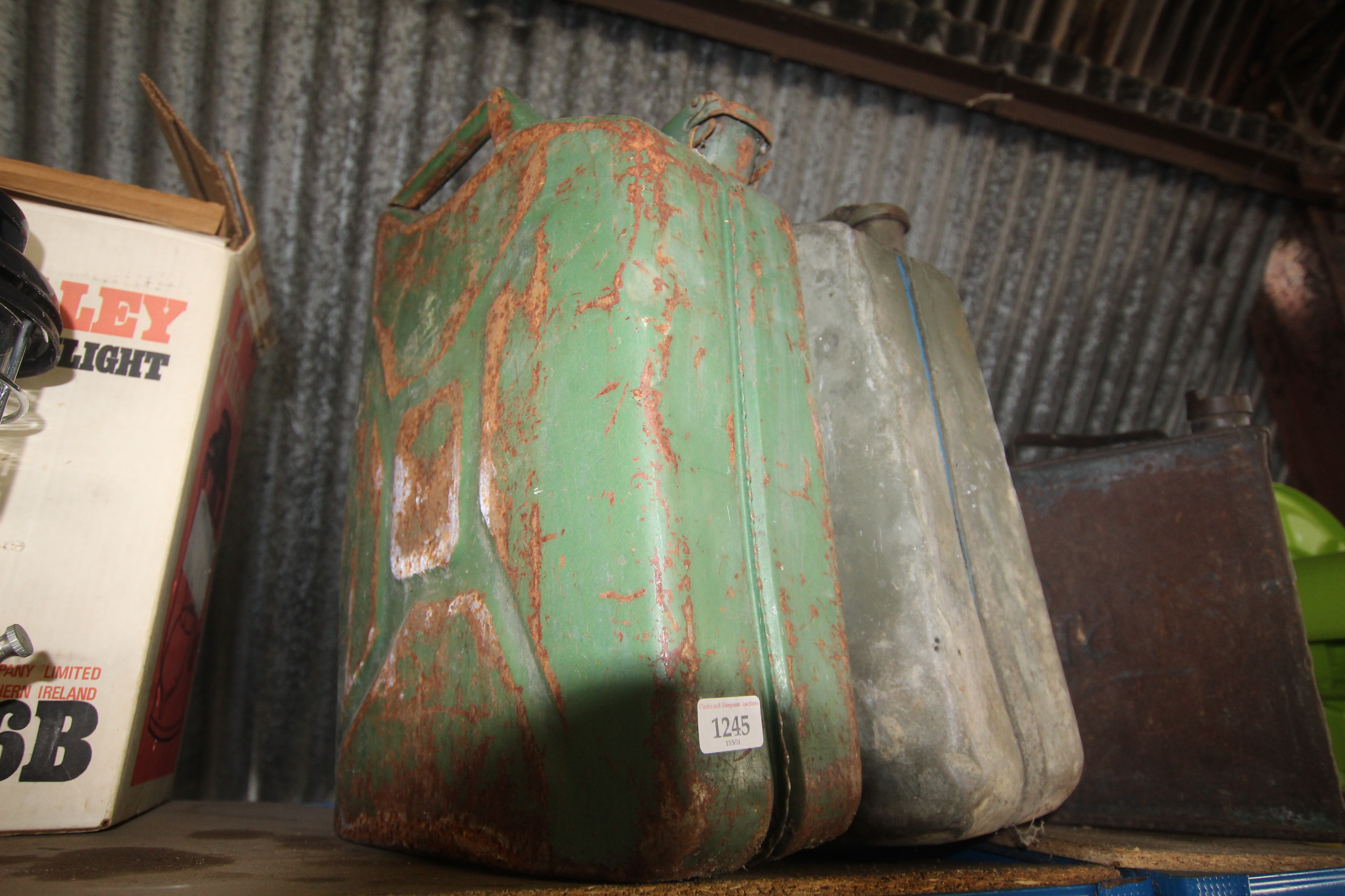Two metal 20L jerry cans