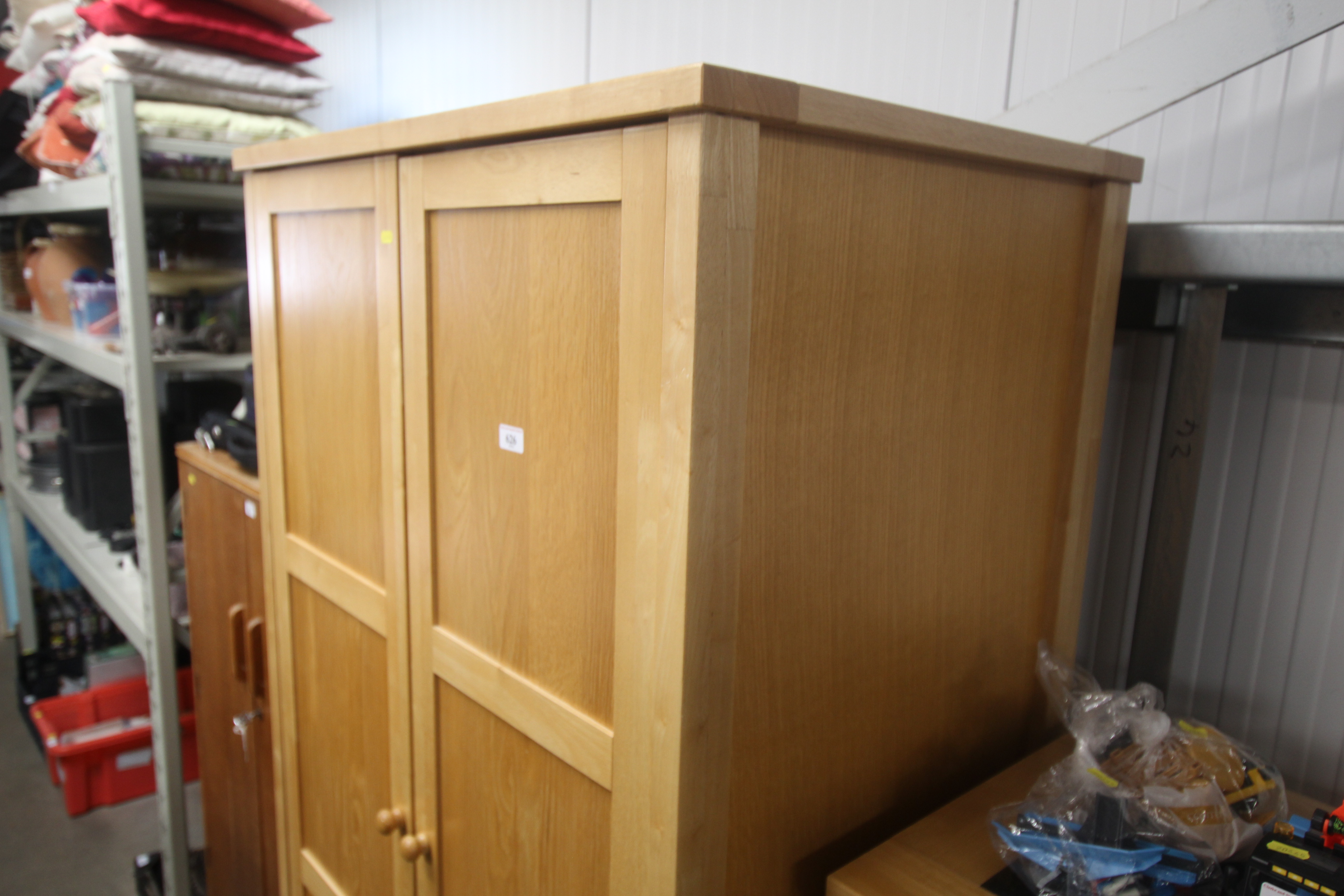 A modern lightwood wardrobe fitted single drawer b - Image 2 of 4