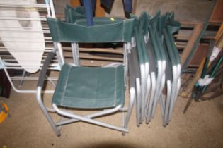 Five folding Directors style garden armchairs