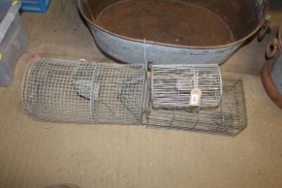 Three various wire metal traps
