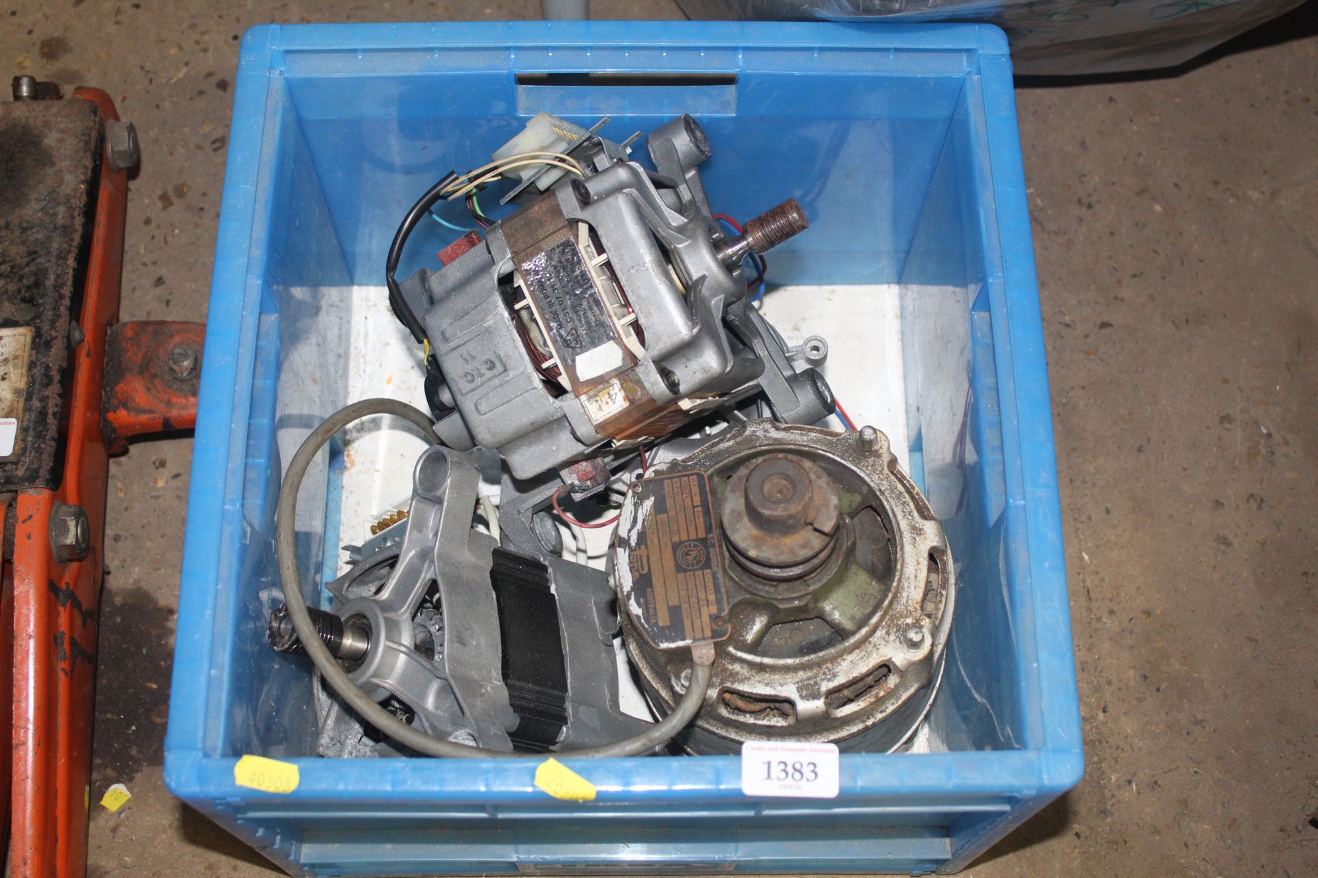 A box containing various electrical motors