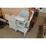 A vintage child's highchair