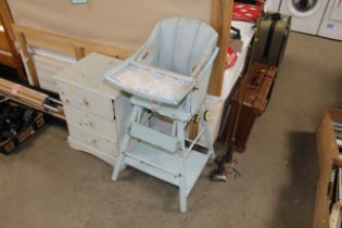 A vintage child's highchair
