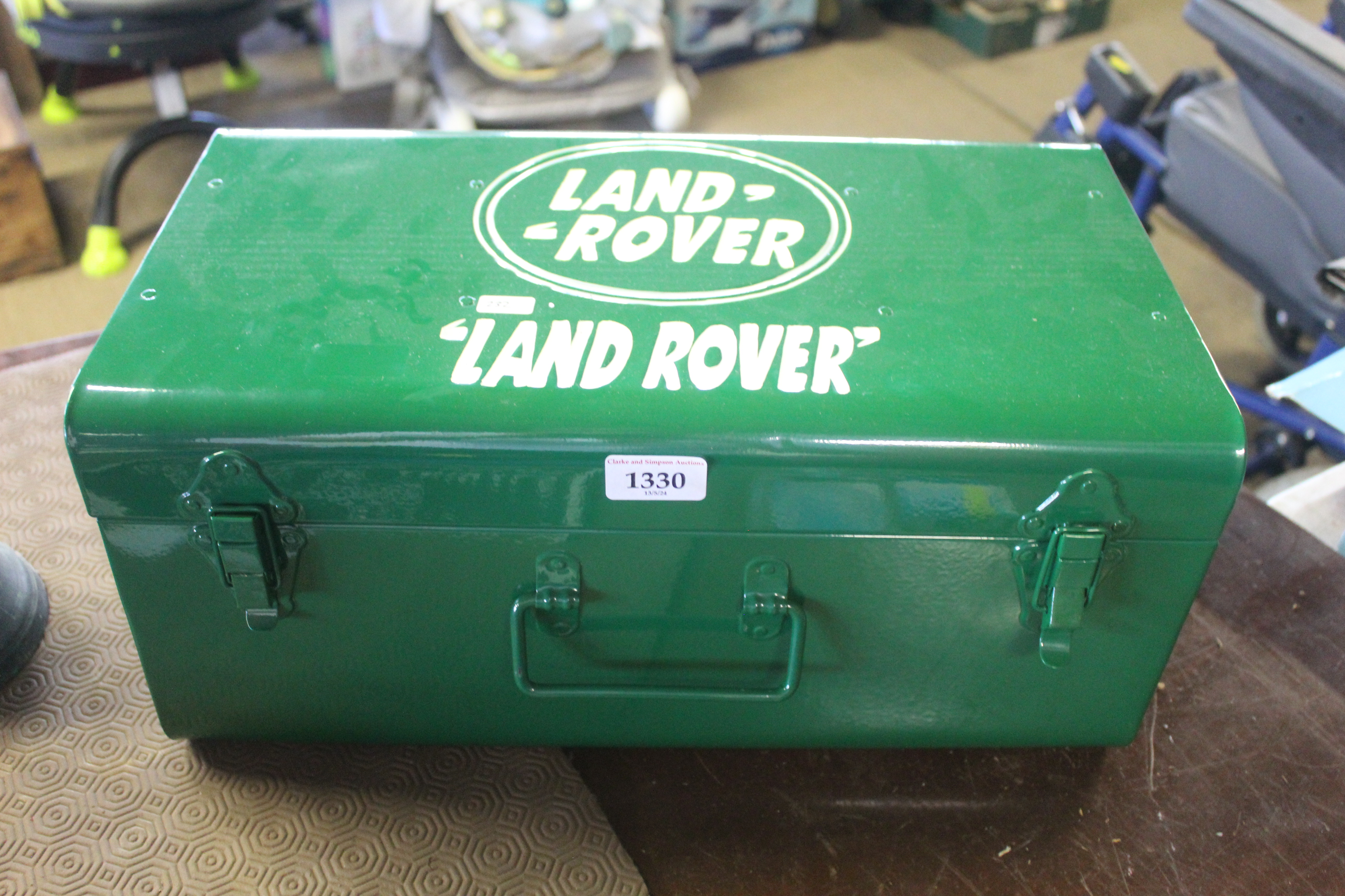 A metal tool box for "Land Rover" (232)
