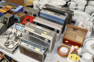 A collection of vintage radios