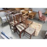 Three Chippendale style chairs, dining chair, bedr