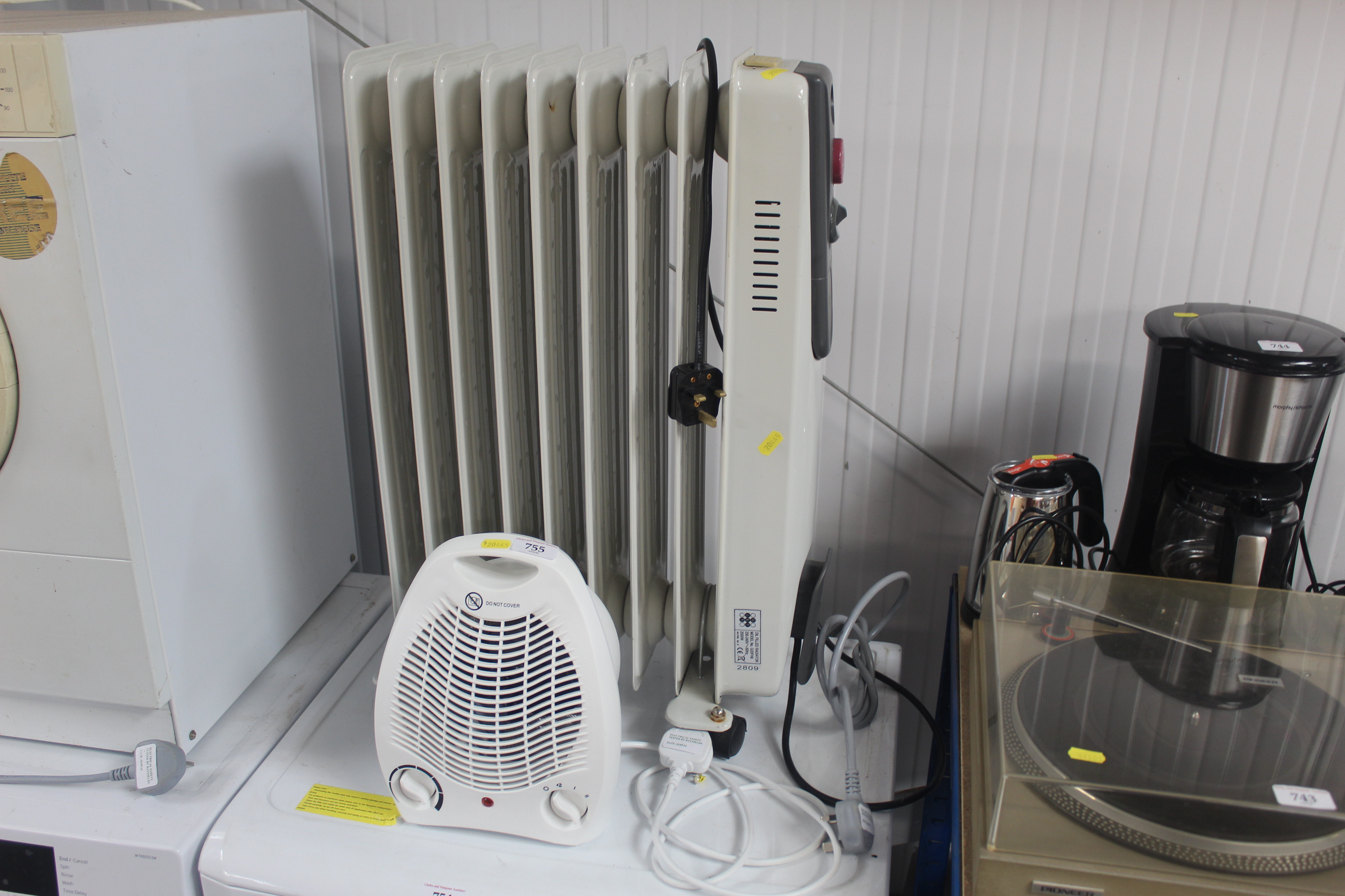 An electric oil filled radiator and fan heater