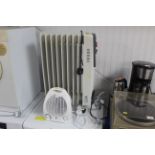 An electric oil filled radiator and fan heater
