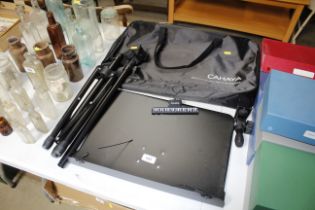 A music stand and carrying bag