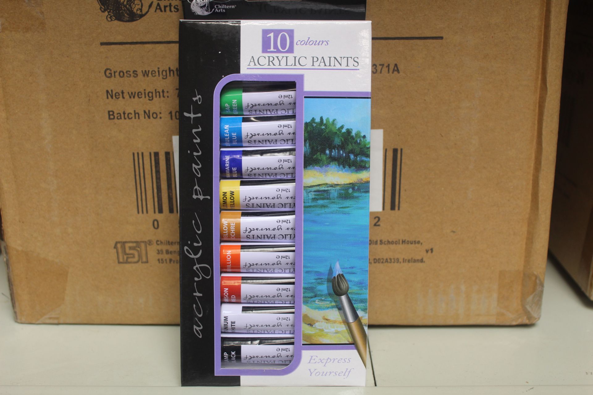 Two boxes containing a quantity of acrylic paints - Image 2 of 2