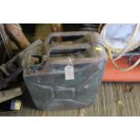 A metal 20L jerry can dated W D 1952