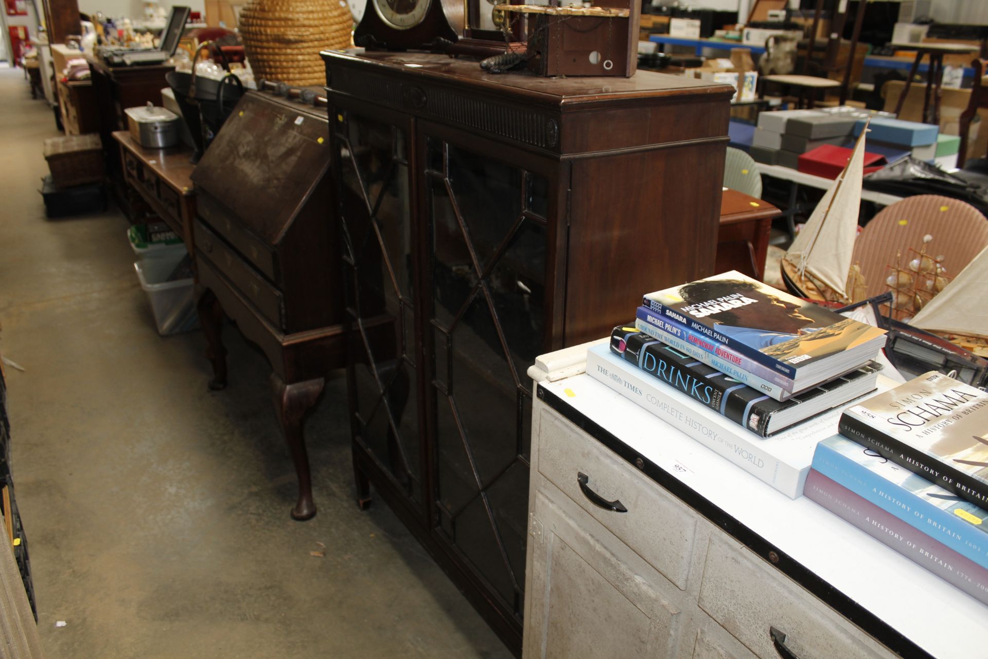 A mahogany and glazed bookcase