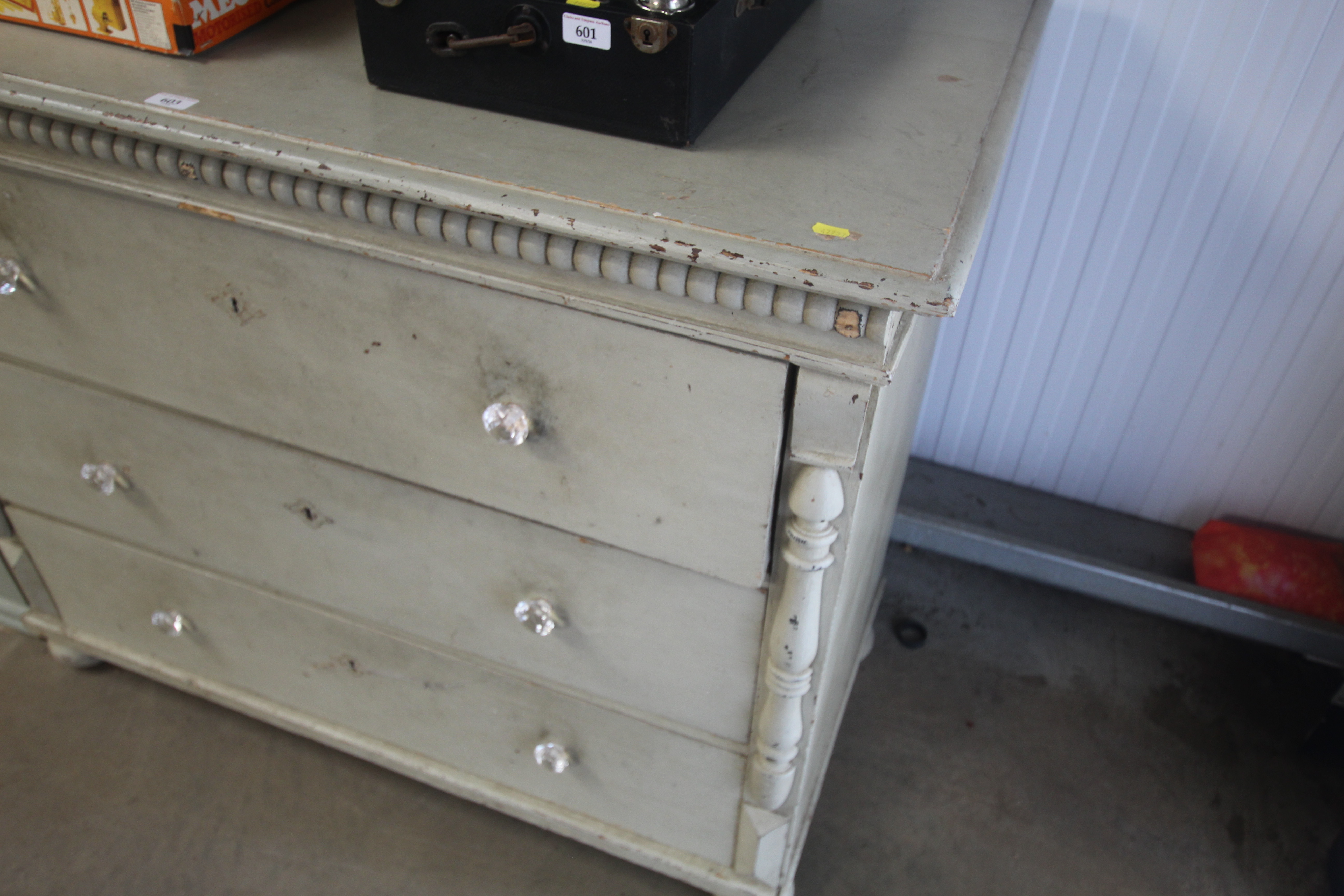 A Continental painted pine chest fitted three drawers - Image 2 of 3