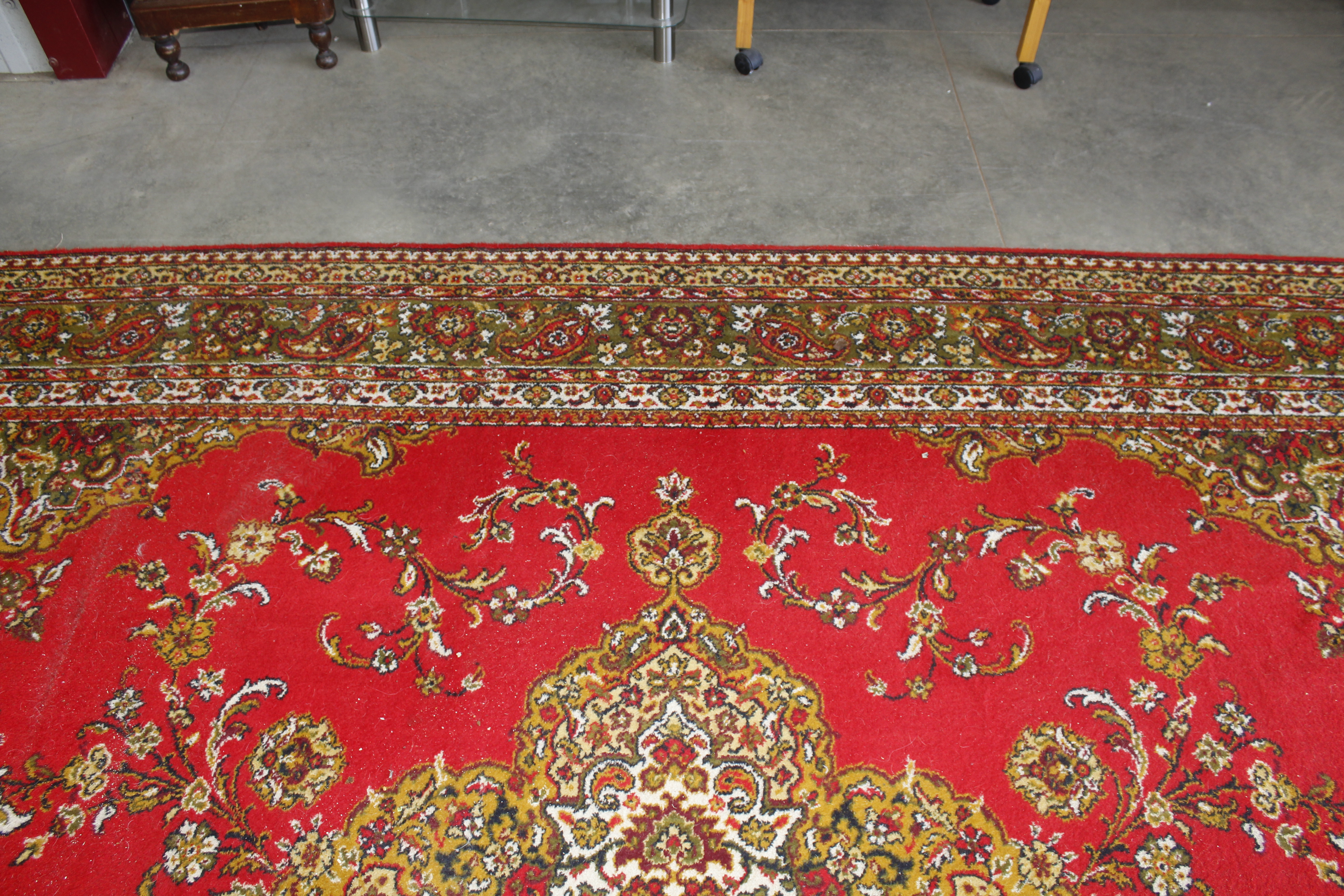 An approx. 12' x 9' red patterned rug AF - Image 6 of 11