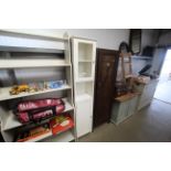 A modern white glazed upright cupboard