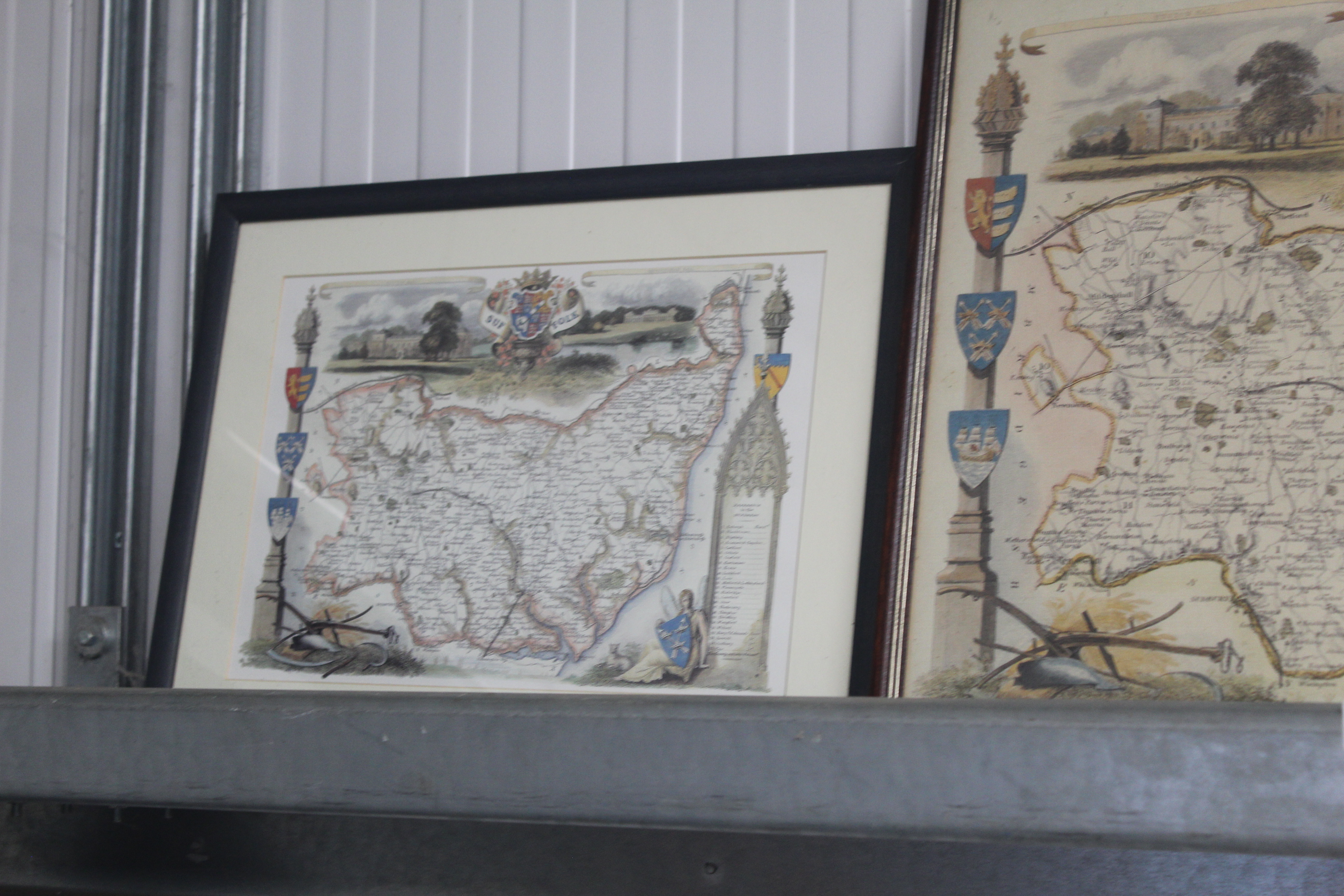 Two framed maps of Suffolk and another of Cambridg - Image 4 of 4