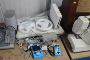 A Nintendo Wii and various accessories