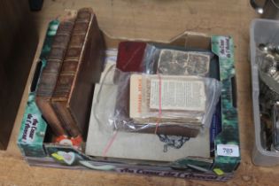 A box of various books and ephemera