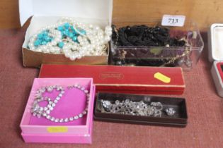 Five boxes of costume jewellery